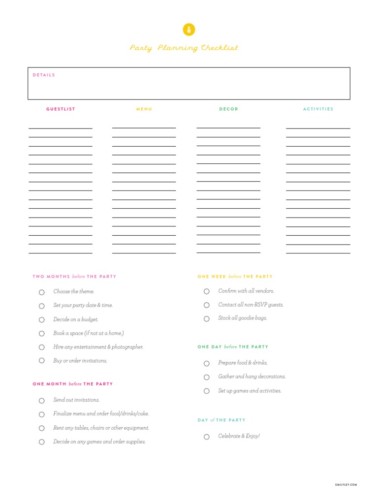 ORGANISATION EINER PARTY DIE CHECKLISTE intelligence overview