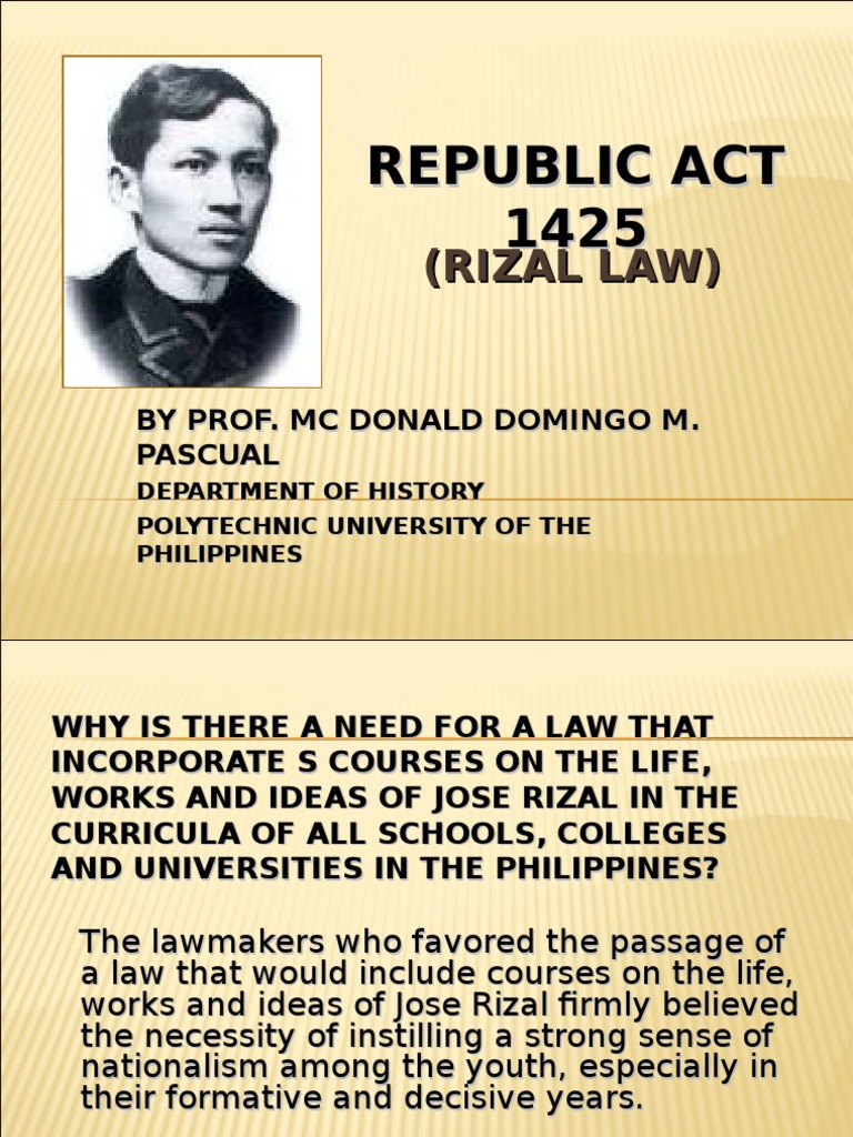 significance of rizal law