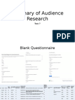 Summary of Audience Research: Task 7