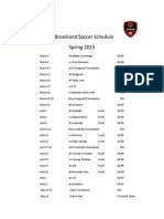 Brookland Soccer Schedule Spring 2015