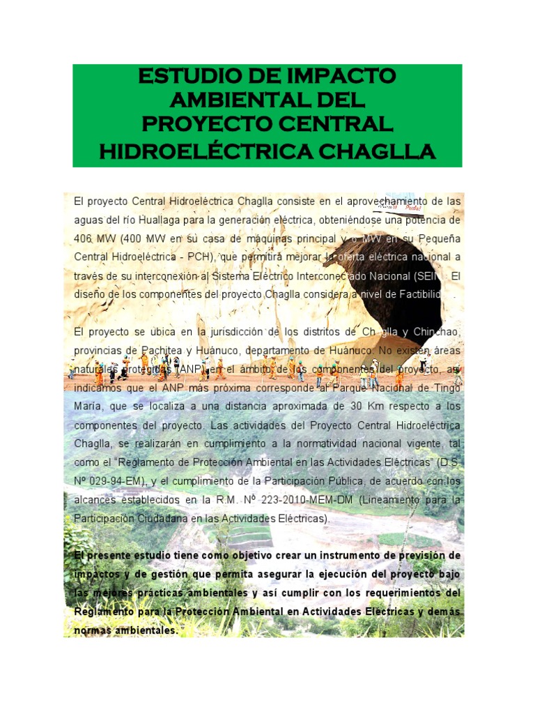 Estudio de Impacto Ambiental de La Hidroelectrica de Chaglla | PDF ...