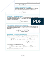 Formula Sheet EE101 Calculus & Analytical Geometry II