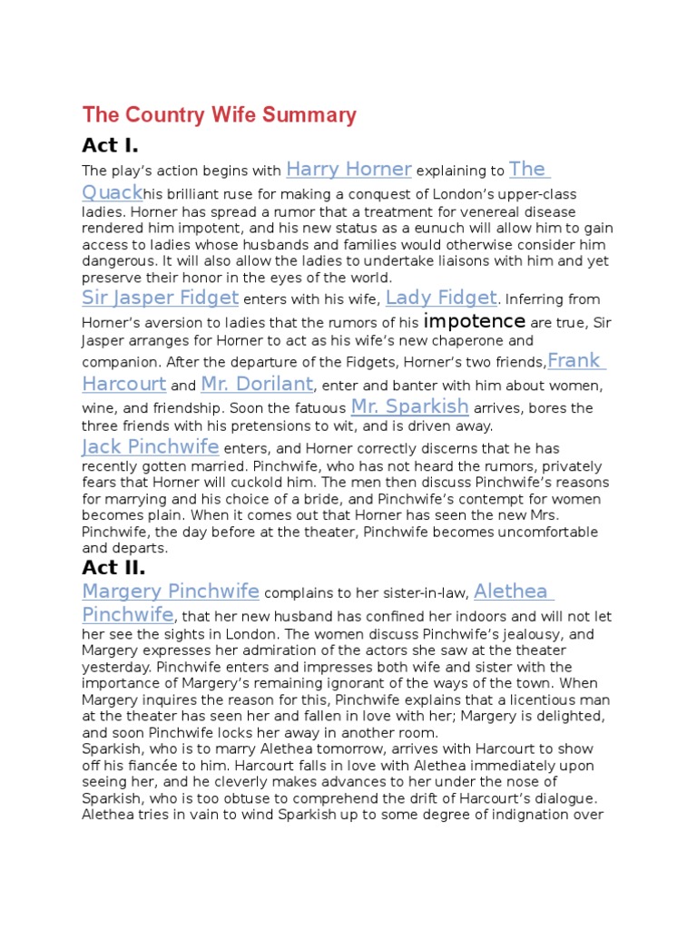 The country wife summary pdf