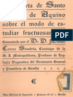 Santo Tomás de Aquino - Carta Sobre El Modo de Estudiar Fructuosamente (Ed. Bilingue, Coment. M. Carrera Sanabria, 1928)