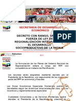 Presentación de Ley de de Regionalizacion Integral para El Desarrollo Socioproductivo