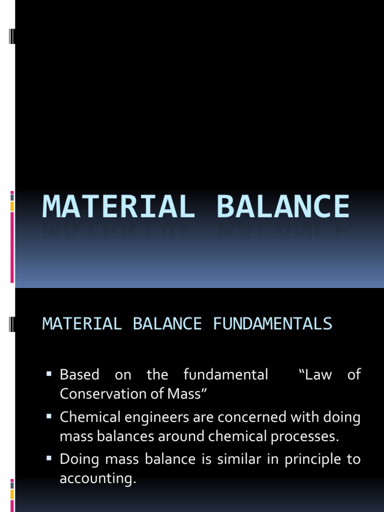 Material Balance | PDF