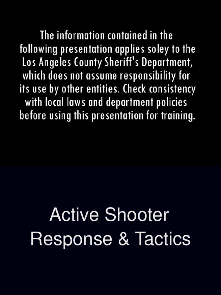 Active Shooter Response Tactics Guide PDF Emergency Management