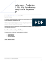 Rate Routing vs Routing - Why Rate is Recommended for Repetitive Manufacturing