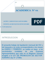 Liquidación IGV Renta Agroexportadora