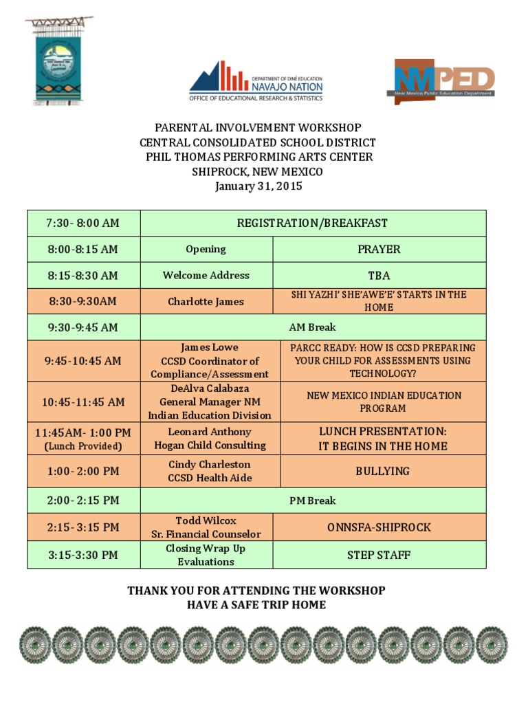 Parental Involvement Agenda PDF