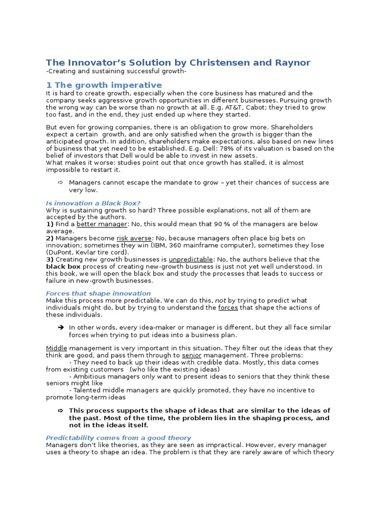 The Innovator - S Solution | PDF | Disruptive Innovation | Innovation