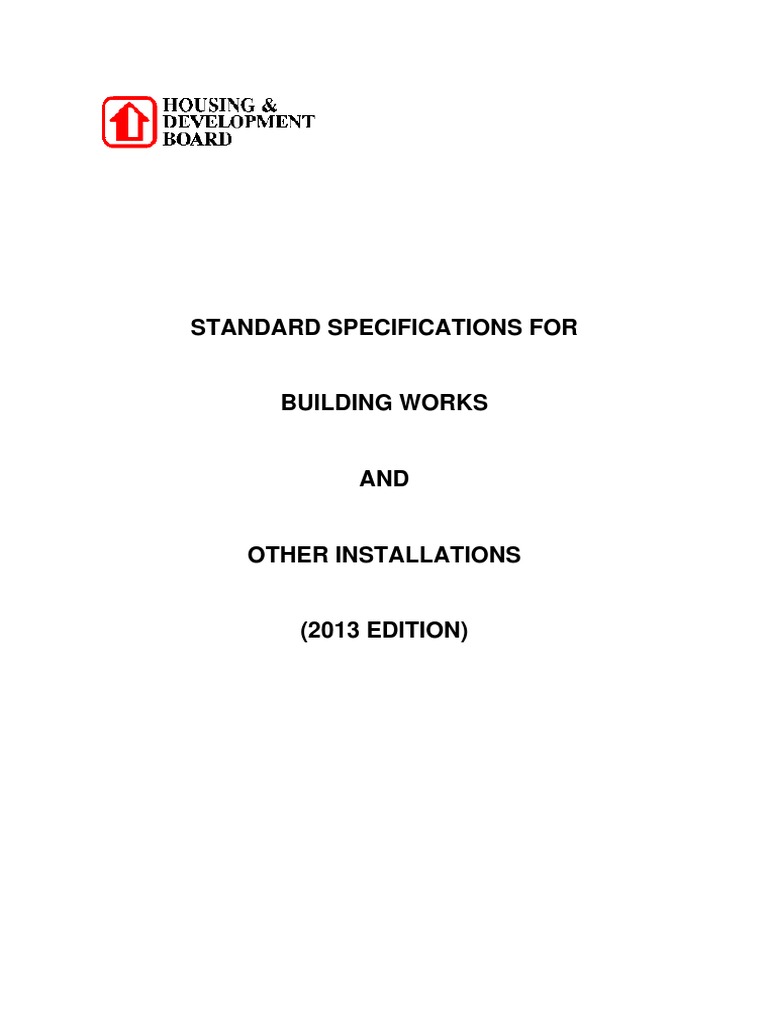 HDB Spec | PDF | General Contractor | Independent Contractor