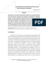 A Especificidade Linguística e Não-Linguística em Articulação Com A Atividade de Linguagem