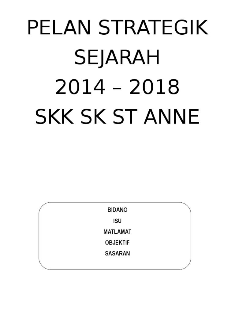 Pelan Strategik Kurikulum Sejarah 2014-2016