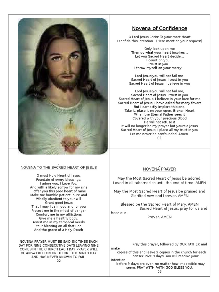 Novena of Confidence to the Sacred Heart of Jesus A Prayer for Divine