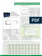 DMU12-12 12V12AH Specification: Maintenance-Free Rechargeable Sealed Lead-Acid Battery