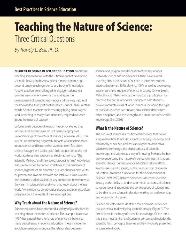 Teaching the Nature of Science | PDF | Scientific Method | Science