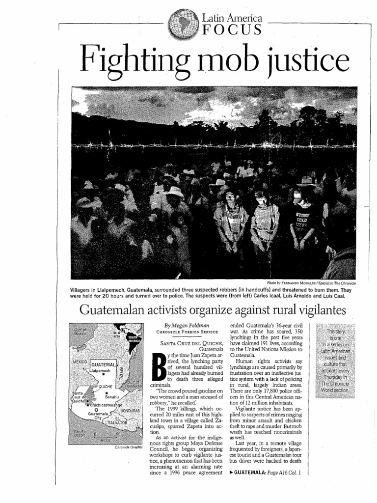 Fighting Mob Justice Guatemalan Activists Organize Against Rural