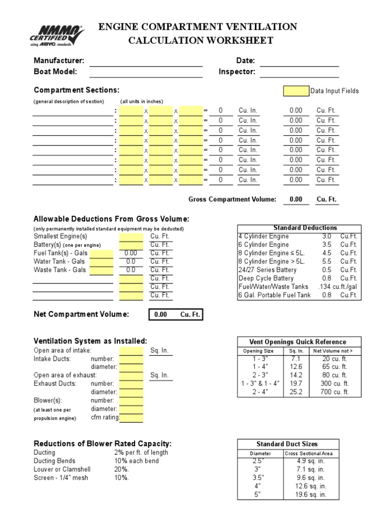Ventilation Worksheet With Formulas PDF