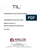 The ITIL Intermediate Qualification Service Operation Certificate Syllabus v5.4