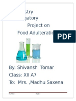 Chemistry Investigatory Project on Food Adulteration