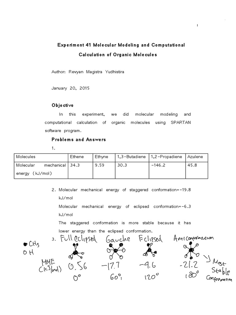 Molecular Modeling of Organic Molecules | PDF | Science & Mathematics