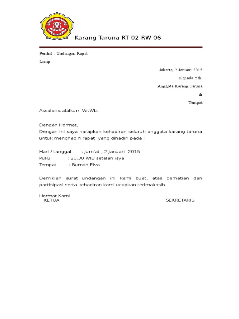 Surat Rapat Bulanandocx