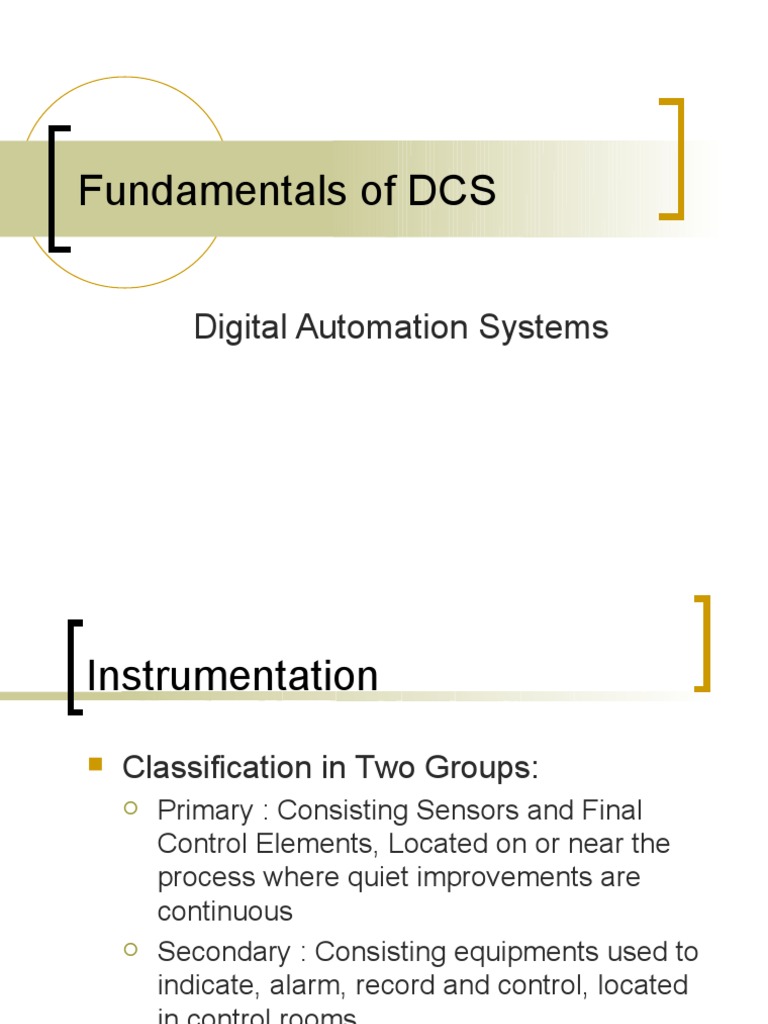 Fundamentals of DCS: Digital Automation Systems | PDF | Computer ...