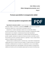 Formarea Specialistilor in Managementul Calitatii - TQM - MitescuLarisa - MP