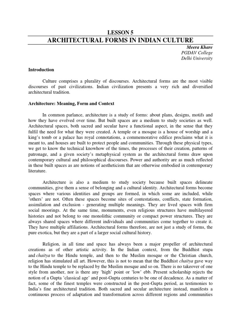 Indian Architecture Unit 6 | PDF | Architectural Design | Architecture