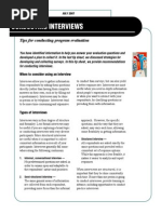 Conducting Interviews - Tips For Conducting Program Evaluation Issue 11, Fact Sheet