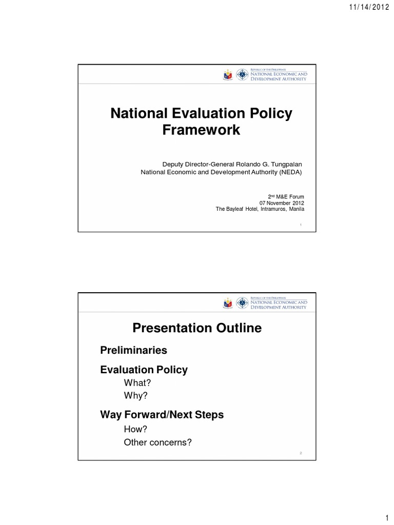 National Evaluation Policy Framework | PDF | Evaluation | Cognition