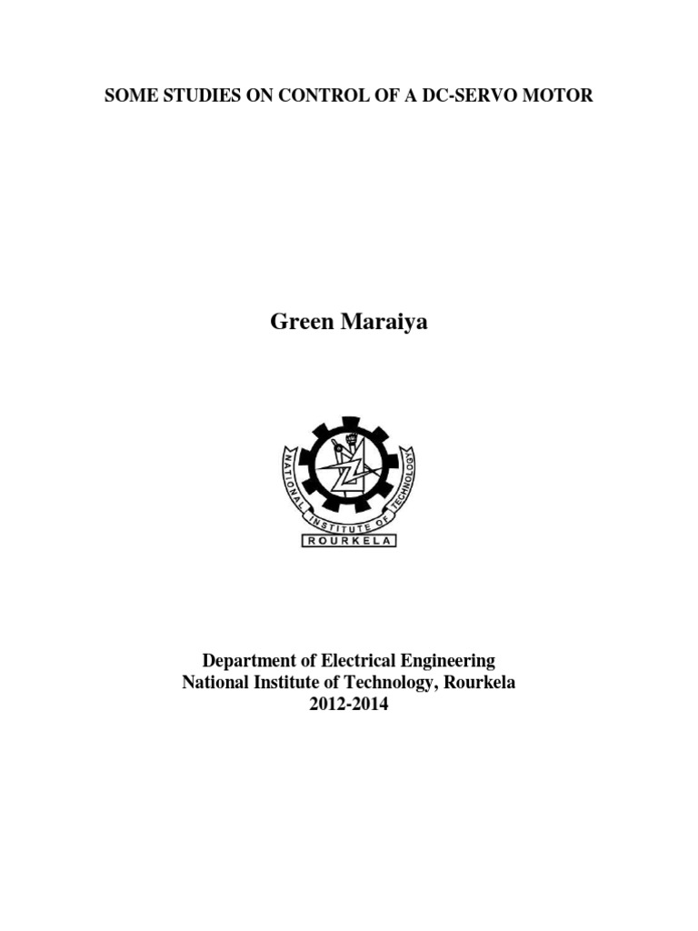Some Studies On Control of A Dc-Servo Motor | PDF