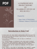 A Comprehensive Project Report ON "Feasibility Study of Solar Cell "