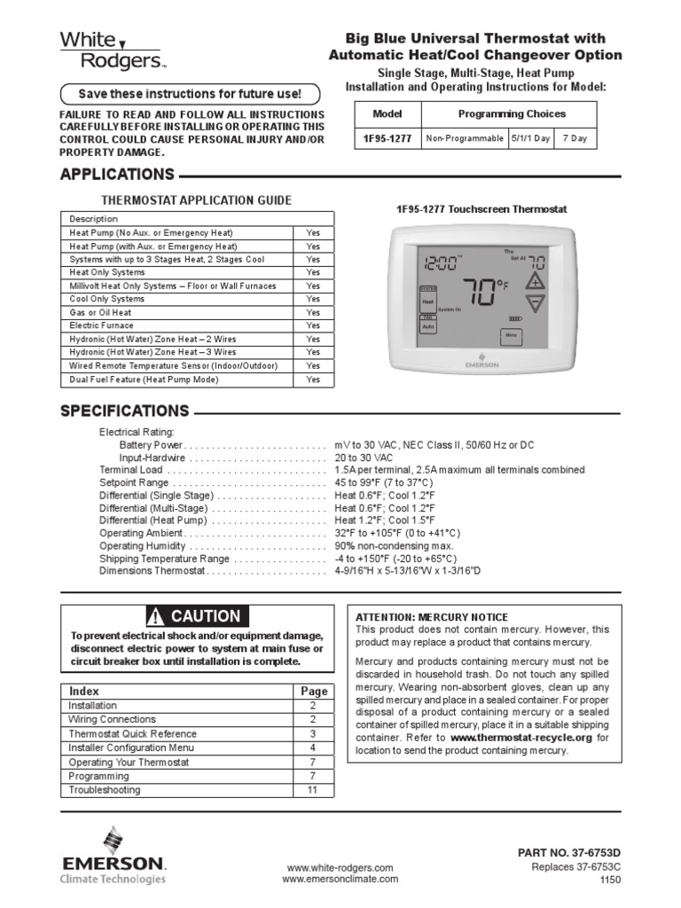 Emerson Panel Control Thermostat Heat Pump Free 30day Trial Scribd