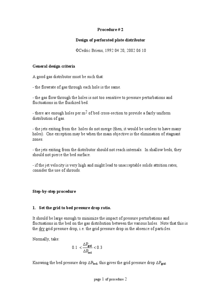 Design of Perforated Plate | PDF | Gases | Pressure