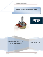 Práctica 2 Divisor de Voltaje