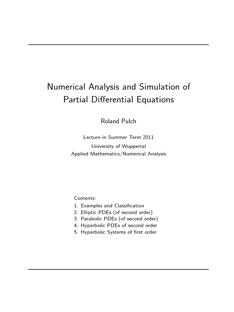 Script Numpde11 | PDF | Partial Differential Equation | Equations