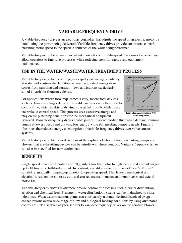 Variable-Frequency Drives in Water Treatment | PDF | Electric Motor | Pump