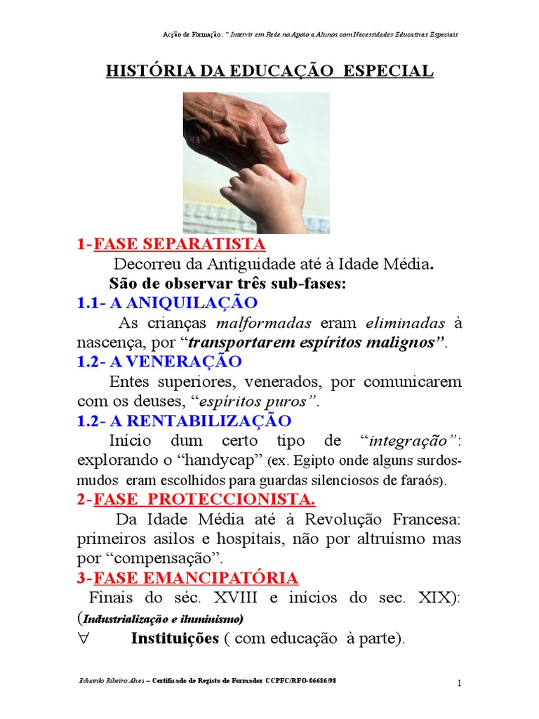História da Educação Especial em Portugal | PDF | Educação Especial ...