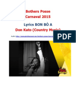 Lyrics Bothers Posse Carnaval 2015 BON BÒ A