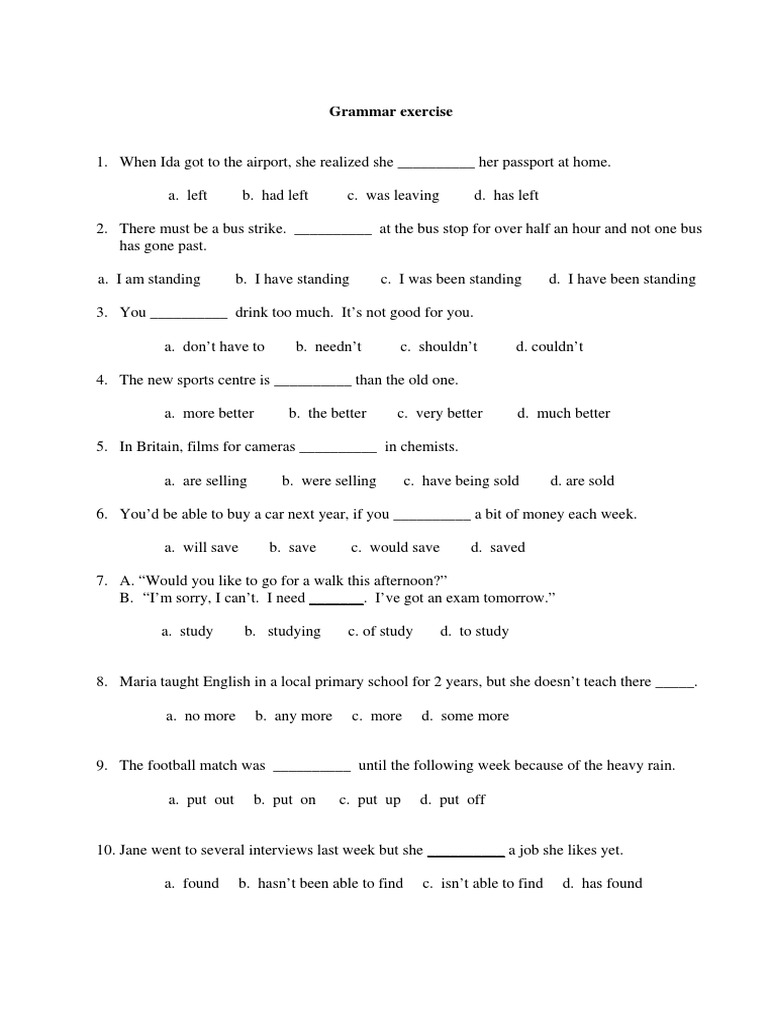 English Grammar Quiz | PDF | Language Arts & Discipline