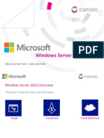 Windows Server 2012: Marco Van Der Hart - Sales Specialist