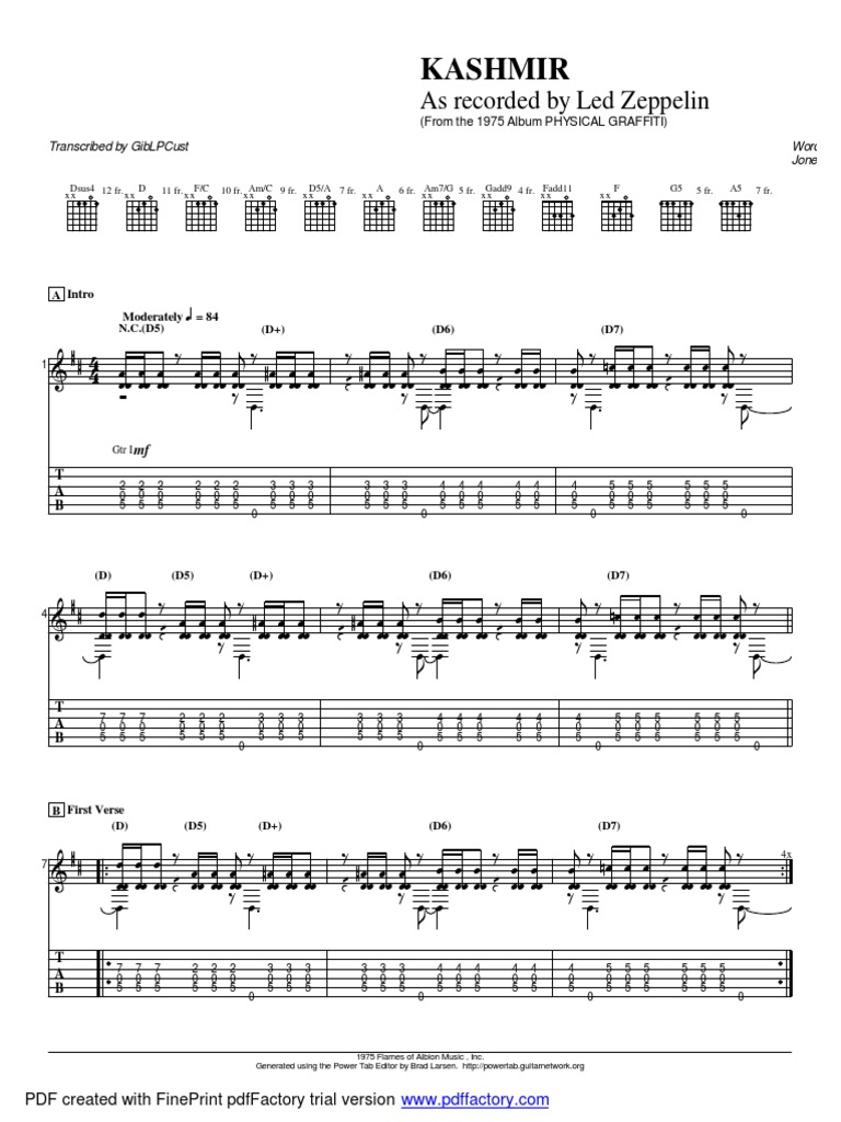 Led Zeppelin Kashmir | PDF