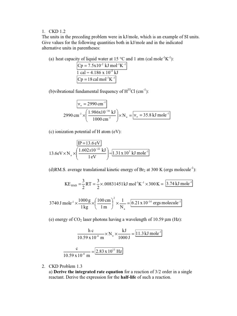 Derive The Integrated Rate Equation HalfLife PDF Chemistry