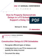 2004 How To Properly Demonstrate Delays in A P3 Schedule To Support A Delay Claim