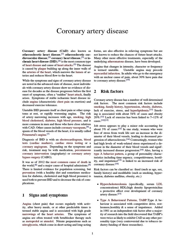 23coronary Artery Disease Pdf Coronary Artery Disease Angina Pectoris