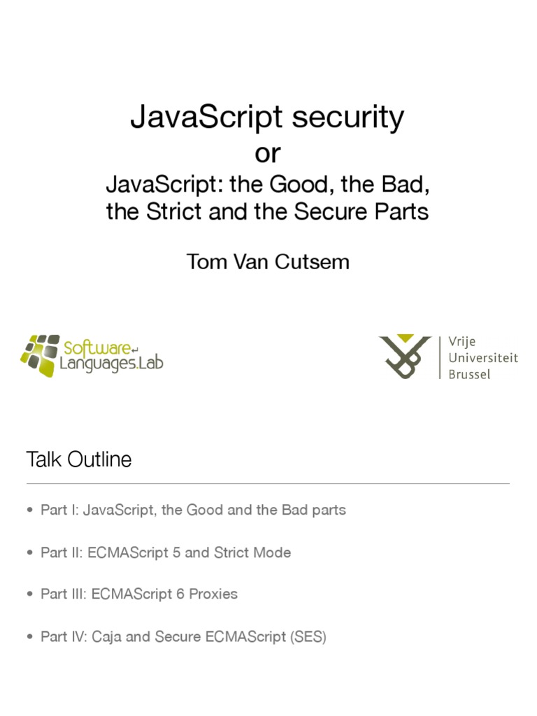 JavaScript Security Presentation | Download Free PDF | Java Script | Json