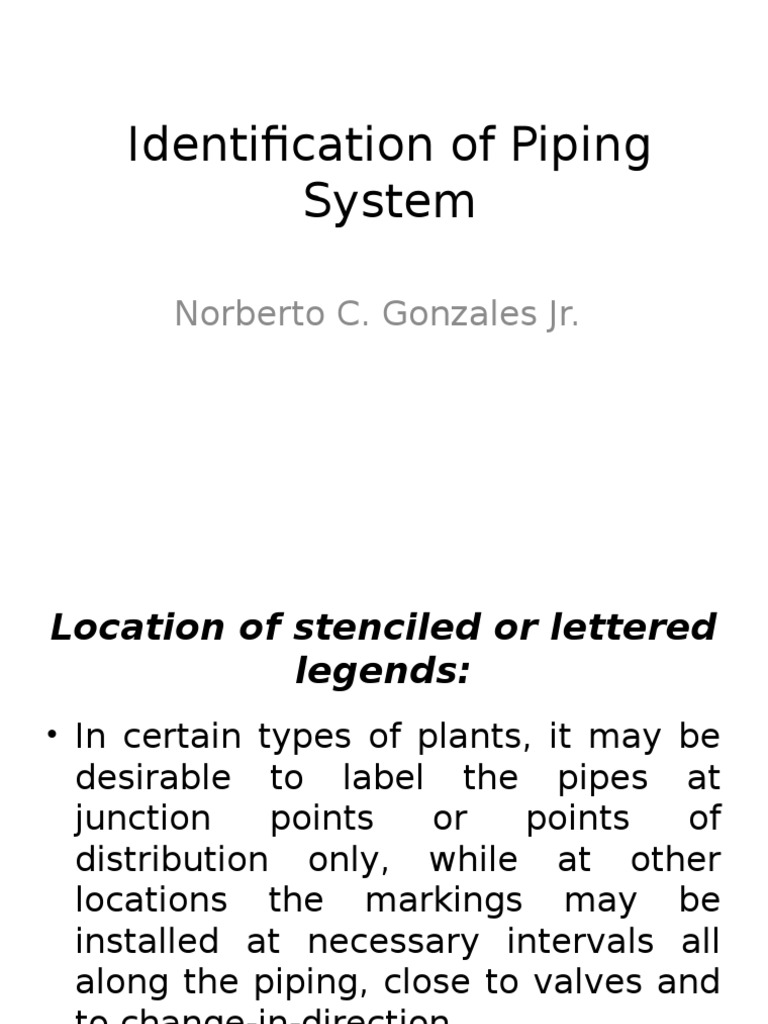 Identification of Piping System