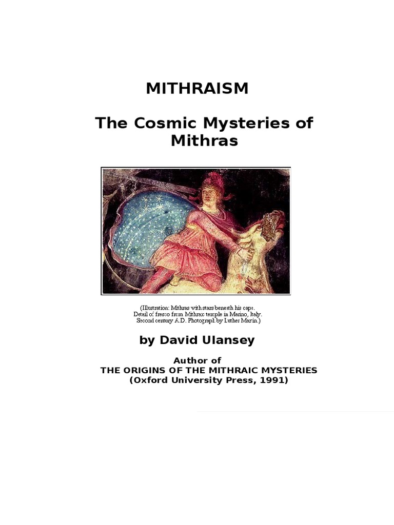 (D.Ulansey) Cosmic Mysteries of Mithras Mithraism Ancient Religion ...